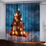 Load image into Gallery viewer, Christmas Tree Pattern Curtains Blackout Window Drapes