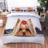 Laden Sie das Bild in den Galerie-Viewer, Niedliche Haustiere Hunde Welpen-Bettwäsche-Set Bettbezug Steppbett-Bettlaken-Sets