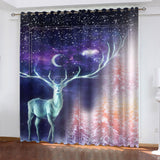 Load image into Gallery viewer, Deer Curtains Pattern Blackout Window Drapes