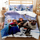 Laden Sie das Bild in den Galerie-Viewer, Disney Frozen 2 Cosplay Bettwäsche-Set Quilt Bettbezug Bettwäsche-Sets
