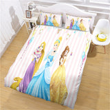 Laden Sie das Bild in den Galerie-Viewer, Disney Princess Bettwäsche-Set Quilt Cosplay Bettbezug Bettlaken-Sets