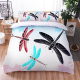 Load image into Gallery viewer, Dragonfly Pattern Bedding Set Quilt Cover