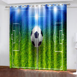 Load image into Gallery viewer, Football Soccer Curtains Blackout Window Drapes