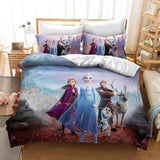 Laden Sie das Bild in den Galerie-Viewer, Frozen 2 Elsa Anna Bettwäsche-Set Quilt Bettbezüge Bettwäsche-Sets