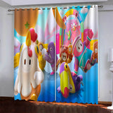 Load image into Gallery viewer, Game Fall Guys Pattern Curtains Blackout Window Drapes