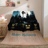 Laden Sie das Bild in den Galerie-Viewer, Halloween-Schloss-Flanell-Fleece-Decke, Nickerchen-Steppdecke, Cosplay-Decke