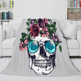 Load image into Gallery viewer, Halloween Horror Skeleton Skull Flannel Fleece Blanket Wrap Nap Blanket