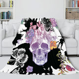 Laden Sie das Bild in den Galerie-Viewer, Halloween-Horror-Skelett-Schädel-Flanell-Fleece-Decke, Nickerchen-Decke