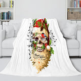 Laden Sie das Bild in den Galerie-Viewer, Halloween-Horror-Skelett-Schädel-Flanell-Fleece-Decke, Nickerchen-Decke