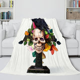 Laden Sie das Bild in den Galerie-Viewer, Halloween-Horror-Skelett-Schädel-Flanell-Fleece-Decke, Nickerchen-Decke