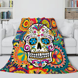 Load image into Gallery viewer, Halloween Horror Skeleton Skull Flannel Fleece Blanket Wrap Nap Blanket