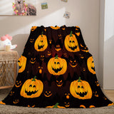 Carica l&#39;immagine nel visualizzatore Galleria, Coperta in pile di flanella per feste di zucca di Halloween Coperta trapuntata per pisolino avvolgente