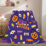 Carica l&#39;immagine nel visualizzatore Galleria, Coperta in pile di flanella per feste di zucca di Halloween Coperta trapuntata per pisolino avvolgente