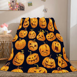 Laden Sie das Bild in den Galerie-Viewer, Halloween-Kürbis-weiche Flanell-Fleece-Decke, Nickerchen-Steppdecke