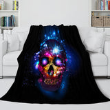 Laden Sie das Bild in den Galerie-Viewer, Halloween-Skelett-Schädel-Flanell-Fleece-Decke, Steppdecke, Cosplay-Decke