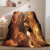 Charger l&#39;image dans la visionneuse de la galerie, Couverture Roi Lion Couverture polaire douce en flanelle Couvertures de literie Dunelm