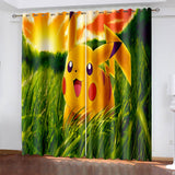 Load image into Gallery viewer, Pikachu Curtains Blackout Window Drapes