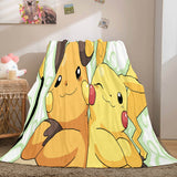 Carica l&#39;immagine nel visualizzatore Galleria, Coperta in pile di flanella Pokemon Pikachu Coperta trapuntata per pisolino avvolgente