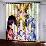 Load image into Gallery viewer, Sailor Moon Pattern Curtains Blackout Window Drapes