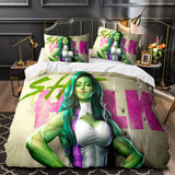 Laden Sie das Bild in den Galerie-Viewer, She Hulk Bettwäsche-Set, Cosplay-Bettbezug