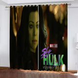 Load image into Gallery viewer, She Hulk Curtains Blackout Cosplay Window Drapes for Room Decoration