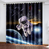 Load image into Gallery viewer, Space Astronaut Alien Curtains Blackout Cosplay Window Treatments Drapes