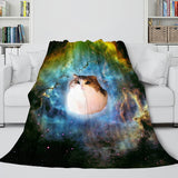 Carica l&#39;immagine nel visualizzatore Galleria, Space Cat Astronaut Cat In Space Flanella Coperta In Pile Coperta Avvolgente