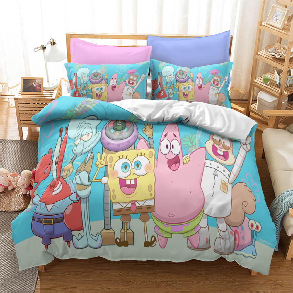 SpongeBob SquarePants Kids Bedding Set UK Duvet Cover Bed Sets 