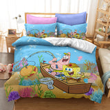 Laden Sie das Bild in den Galerie-Viewer, SpongeBob Schwammkopf Kinderbettwäsche-Set UK Bettbezug Bettsets