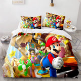 Laden Sie das Bild in den Galerie-Viewer, Super Mario Bettwäsche-Set Bettbezug-Bett-Sets