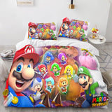 Laden Sie das Bild in den Galerie-Viewer, Super Mario Bettwäsche-Set Bettbezug-Bett-Sets