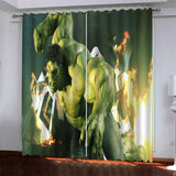 Load image into Gallery viewer, Superhero Hulk Pattern Curtains Blackout Window Drapes